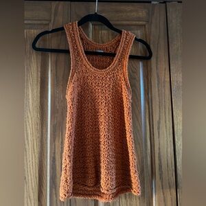 Orange crochet tank top